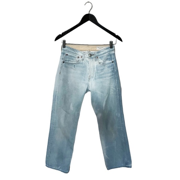 Rag & Bone Maya High Rise Ankle Straight Jeans in Raven Foil - Picture 2 of 7